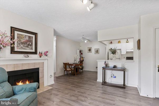 Dining room, Fireplace, Interior, Wood Texture Flooring