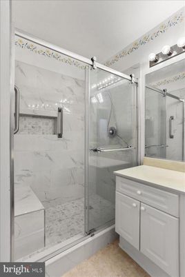 Bathroom, Glass Shower, Interior, Marble Walls
