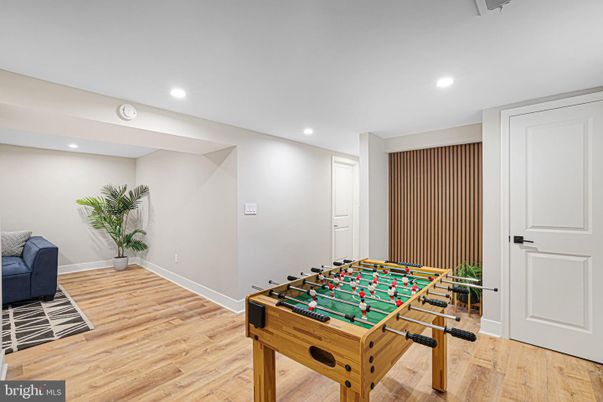 Game Room, Interior, Recessed Lighting, Wood Texture Flooring