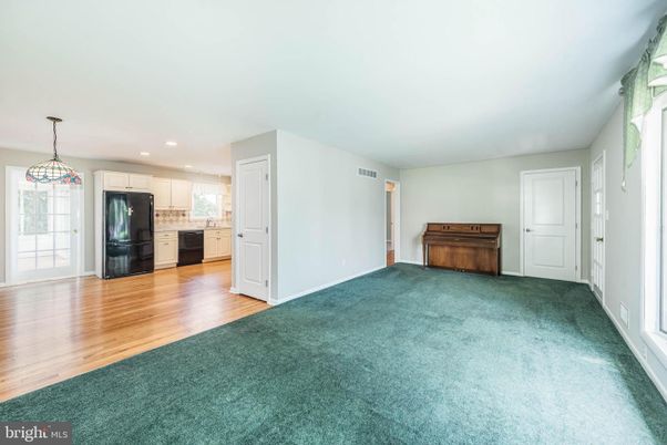 Empty room, Interior, Kitchen, Pendant Lights, Recessed Lighting, Wood Texture Flooring