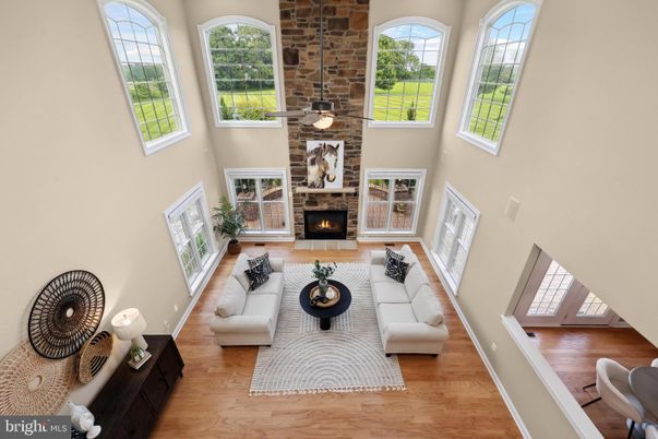 Fireplace, Interior, Living room, Stone Walls, Wood Texture Flooring