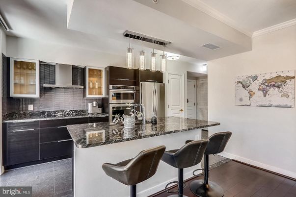 Interior, Kitchen, Pendant Lights, Stainless Steel Appliances, Wood Texture Flooring