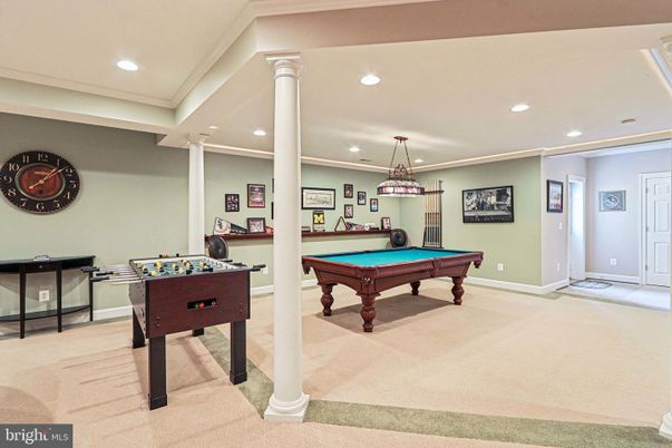 Billiard Table, Game Room, Interior, Pendant Lights, Recessed Lighting