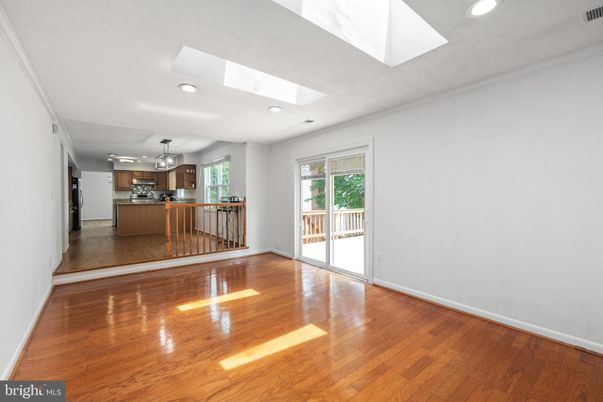 Empty room, Interior, Kitchen, Recessed Lighting, Wood Texture Flooring