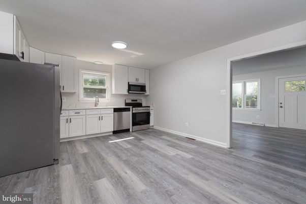 Interior, Kitchen, Stainless Steel Appliances, Wood Texture Flooring