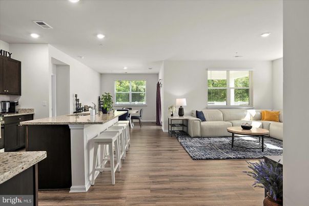 Interior, Kitchen, Living room, Recessed Lighting, Wood Texture Flooring