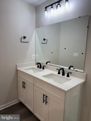 Bathroom, Dual Sink Vanities, Interior, Wood Texture Flooring