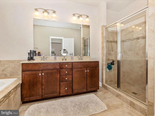 Bathroom, Dual Sink Vanities, Glass Shower, Interior
