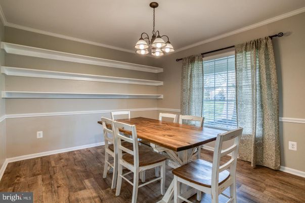 Chandelier, Dining room, Interior, Pendant Lights, Wood Texture Flooring