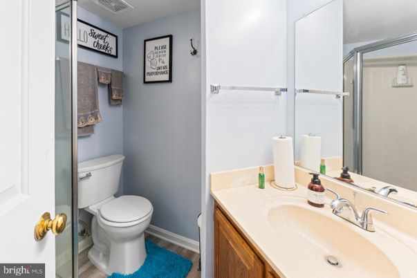 Bathroom, Glass Shower, Interior, Wood Texture Flooring