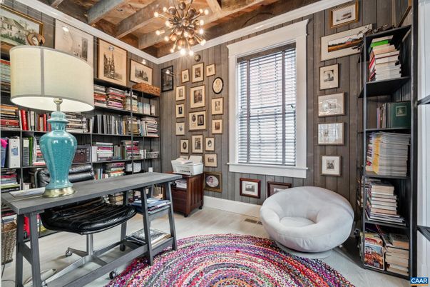 Home Office, Interior, Pendant Lights, Wooden Beams, Wooden Ceilings, Wood Texture Flooring