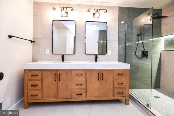 Bathroom, Dual Sink Vanities, Glass Shower, Interior