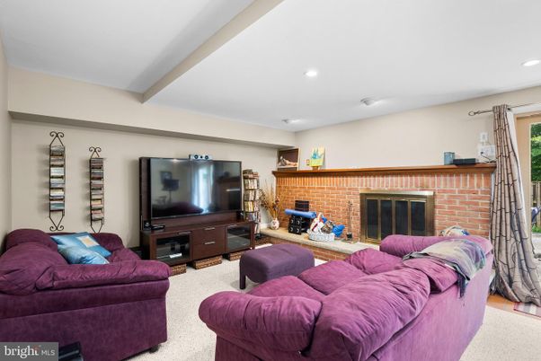 Fireplace, Interior, Living room, Recessed Lighting, Stone Walls