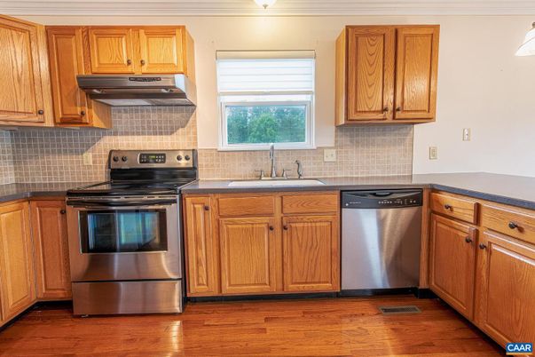 Interior, Kitchen, Stainless Steel Appliances, Wood Texture Flooring
