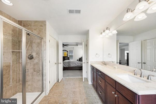Bathroom, Bedroom, Dual Sink Vanities, Glass Shower, Interior, Recessed Lighting