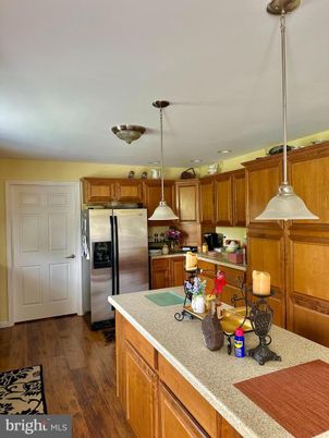 Interior, Kitchen, Pendant Lights, Stainless Steel Appliances, Wood Texture Flooring