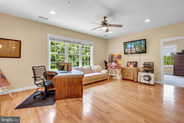 Home Office, Interior, Living room, Recessed Lighting, Wood Texture Flooring