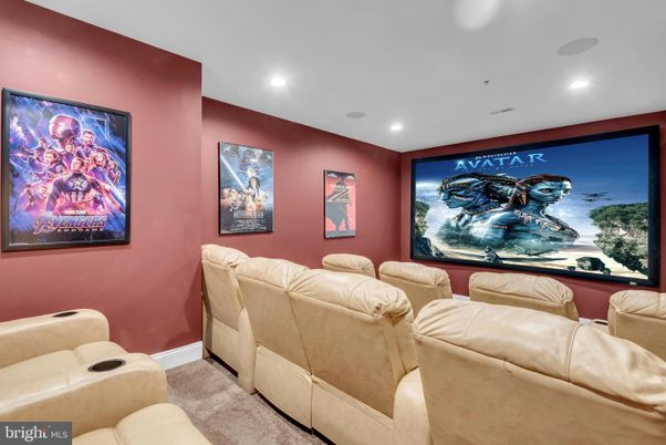 Home Theatre Room, Interior, Projection Screen, Recessed Lighting, Theatre Room