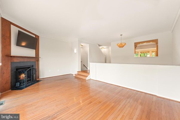 Fireplace, Interior, Pendant Lights, Wood Texture Flooring