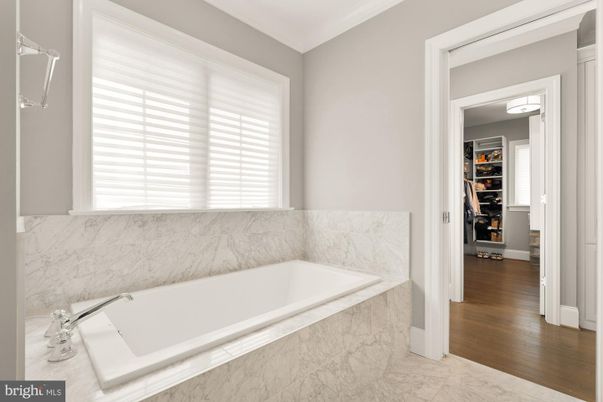 Bathroom, Interior, Marble, Marble Walls, Wood Texture Flooring