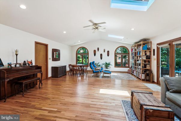 Dining room, Interior, Piano, Recessed Lighting, Wood Texture Flooring