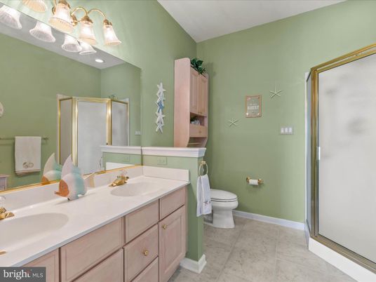 Bathroom, Dual Sink Vanities, Glass Shower, Interior, Marble
