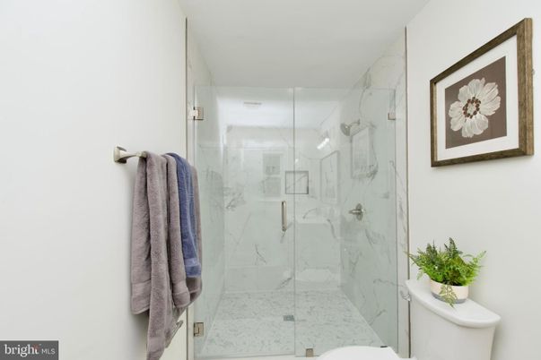 Bathroom, Glass Shower, Interior, Marble Walls