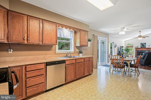 Dining room, Fireplace, Interior, Kitchen