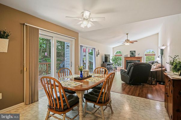 Dining room, Fireplace, Interior, Living room, Wood Texture Flooring