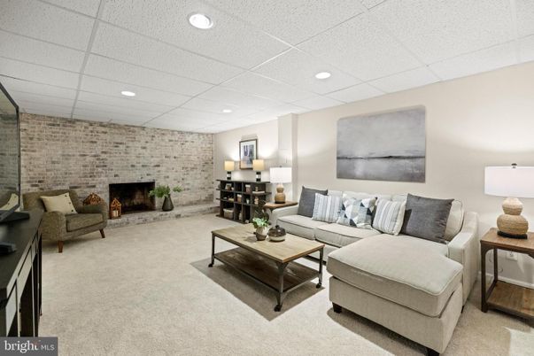Fireplace, Interior, Living room, Recessed Lighting, Stone Walls