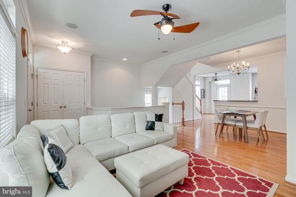 Chandelier, Dining room, Interior, Living room, Recessed Lighting, Wood Texture Flooring