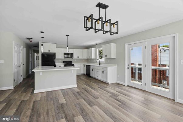 Interior, Kitchen, Pendant Lights, Wood Texture Flooring
