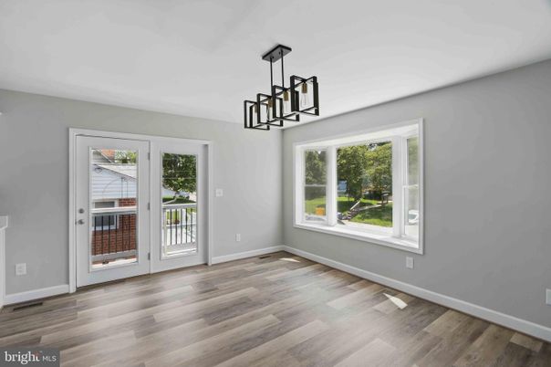 Empty room, Interior, Pendant Lights, Wood Texture Flooring