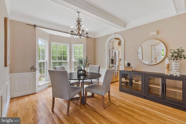 Chandelier, Dining room, Interior, Wood Texture Flooring