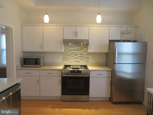 Interior, Kitchen, Pendant Lights, Stainless Steel Appliances, Wood Texture Flooring