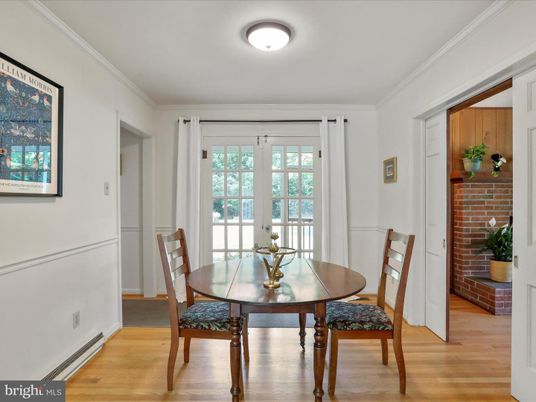 Dining room, Interior, Stone Walls, Wood Texture Flooring