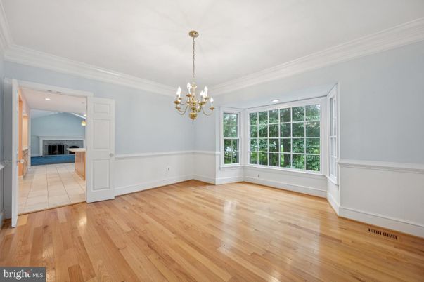 Chandelier, Empty room, Fireplace, Interior, Recessed Lighting, Wood Texture Flooring