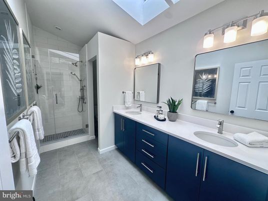 Bathroom, Dual Sink Vanities, Glass Shower, Interior