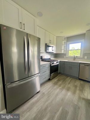 Interior, Kitchen, Stainless Steel Appliances, Wood Texture Flooring