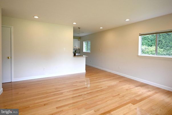 Empty room, Interior, Pendant Lights, Recessed Lighting, Wood Texture Flooring