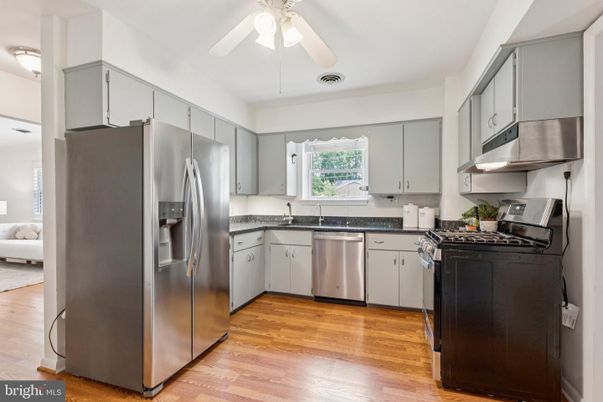 Interior, Kitchen, Stainless Steel Appliances, Wood Texture Flooring
