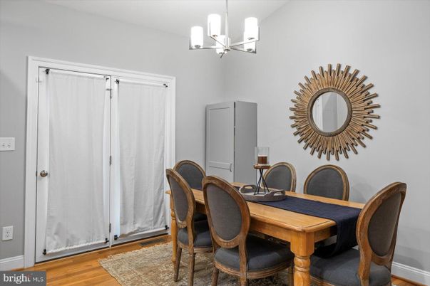 Chandelier, Dining room, Interior, Wood Texture Flooring