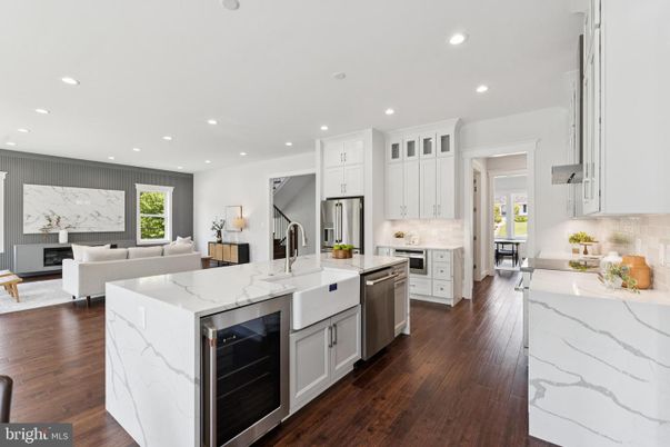 Interior, Kitchen, Living room, Recessed Lighting, Stainless Steel Appliances, Wood Texture Flooring