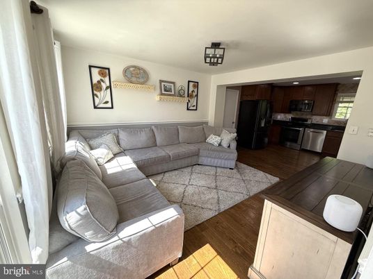 Interior, Kitchen, Living room, Stainless Steel Appliances, Wood Texture Flooring