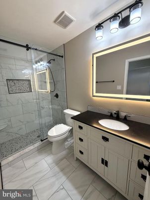 Bathroom, Glass Shower, Interior, Marble Walls