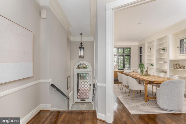 Dining room, Interior, Pendant Lights, Recessed Lighting, Wood Texture Flooring