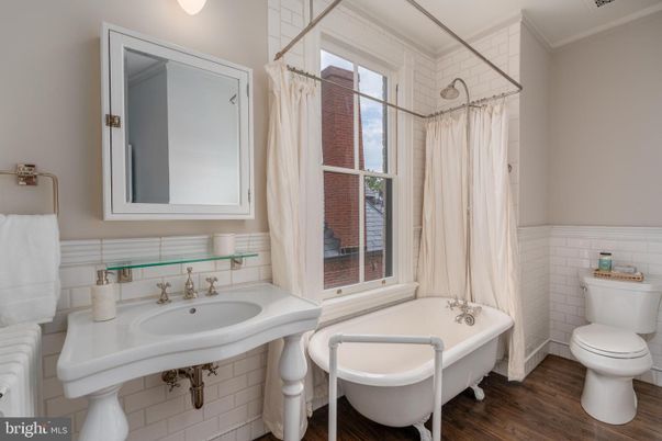 Bathroom, Free Standing Baths, Interior, Wood Texture Flooring