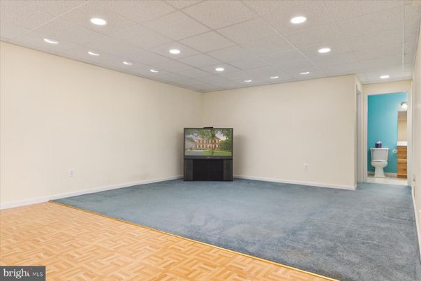 Bathroom, Empty room, Interior, Recessed Lighting, Wood Texture Flooring