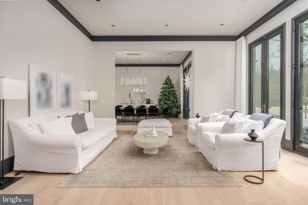 Dining room, Interior, Living room, Pendant Lights, Recessed Lighting, Wood Texture Flooring