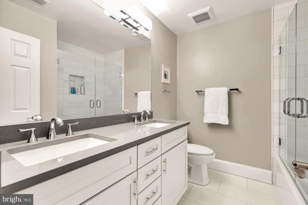 Bathroom, Dual Sink Vanities, Glass Shower, Interior